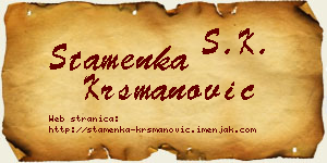 Stamenka Krsmanović vizit kartica